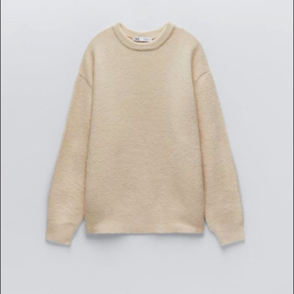 Zara Sweaters - Like New Zara Oversized Crewneck Sweater Cream Sz Med